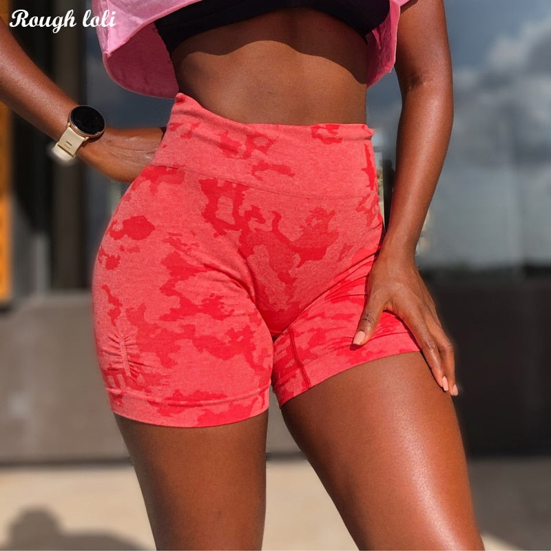 Women Adapt Camo Seamless Shorts, High Waisted Workout Shorts
