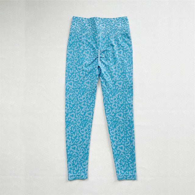 2PCS Women Seamless Leopard Yoga Set