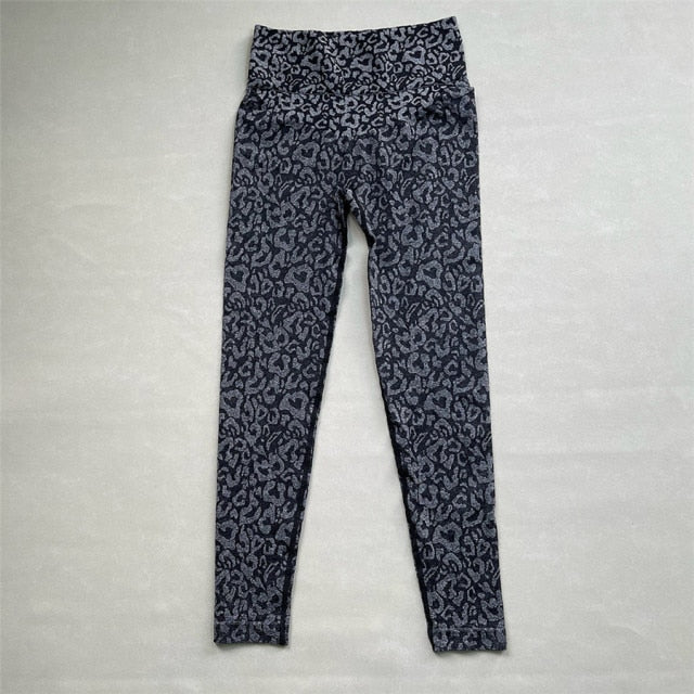 2PCS Women Seamless Leopard Yoga Set
