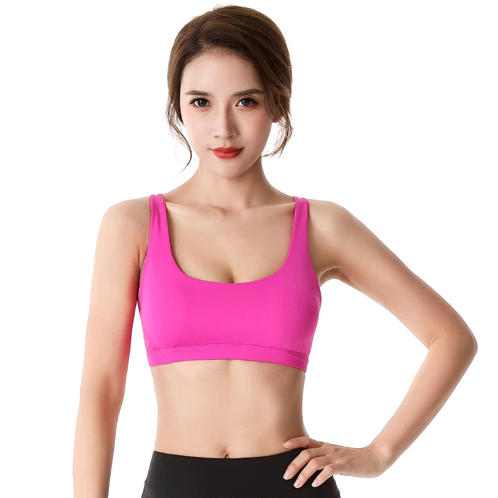 Fitness Sports Bra for Women Push Up, Wirefree Padded Crisscross Strappy Running Gym Training Workout Yoga Underwear Crop Tops