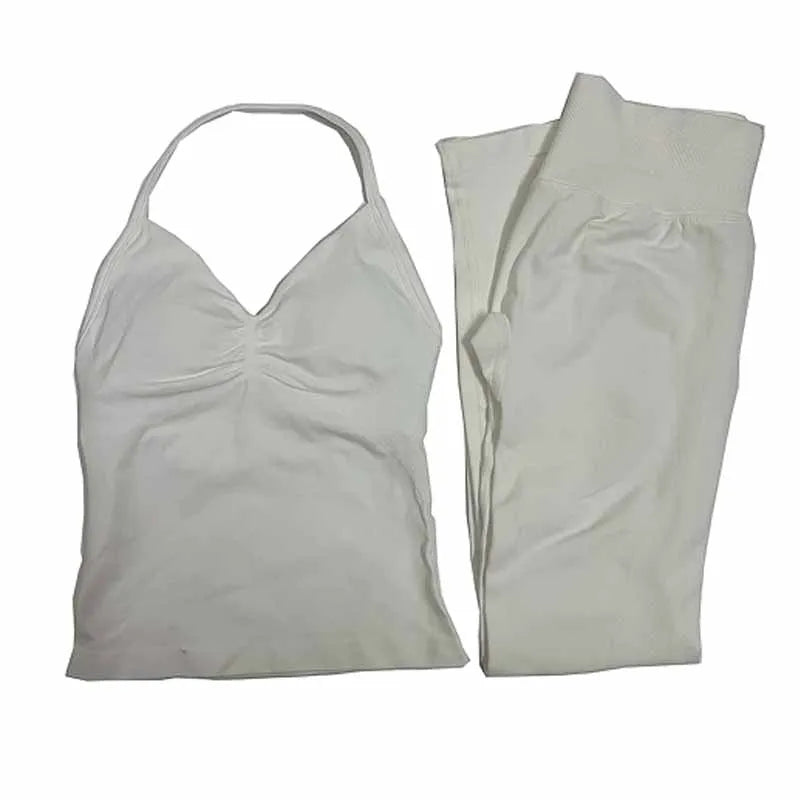 2Pcs Gym Set, Yoga Set Seamless High Impacts Leggings, Sports Bra Top Workout Outfit Fitness Activewear Running Training Clothes