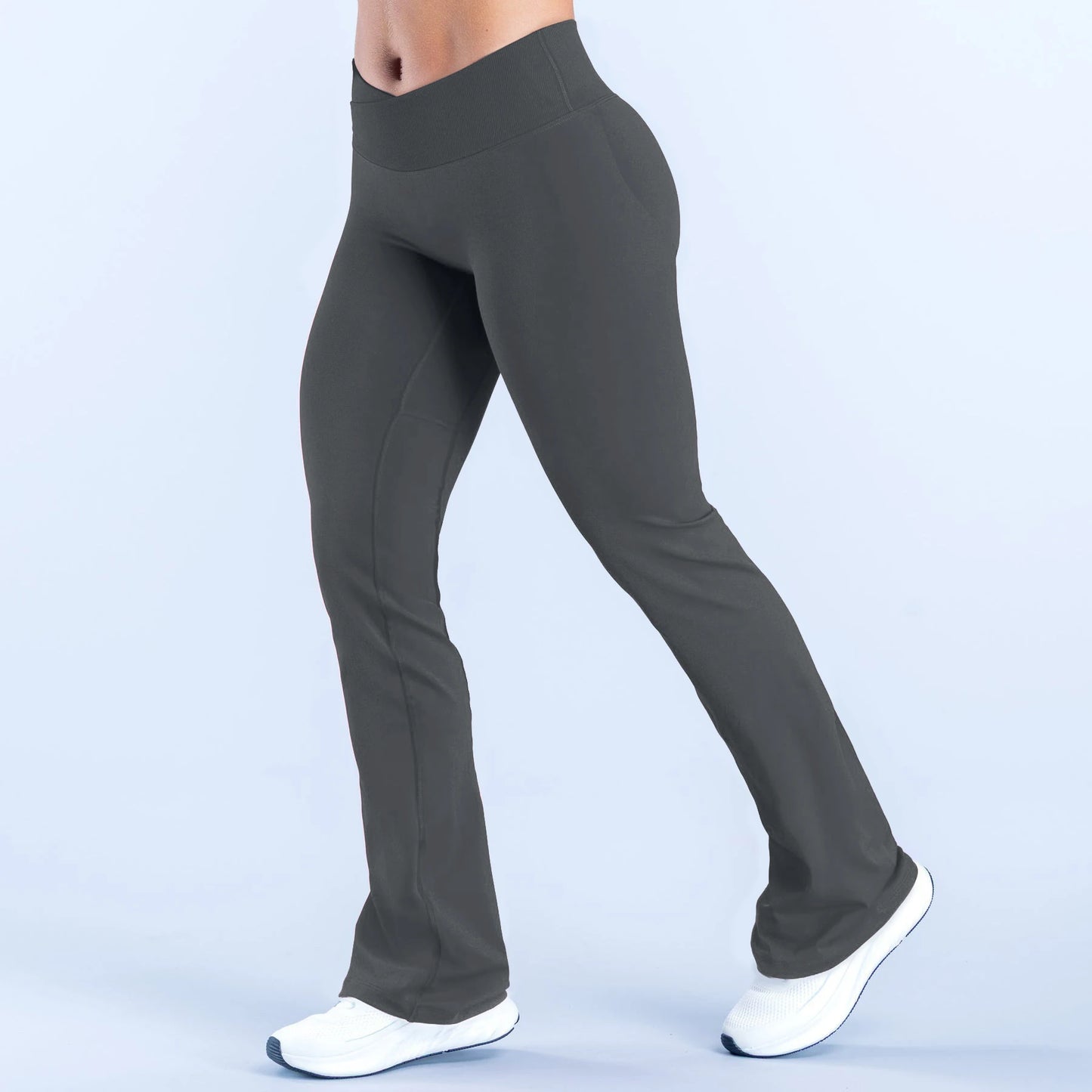 Seamless Sports Leggings Fashion Yoga Flared Pants Waist Cross Gym Clothes Fitness Wide-leg Trousers