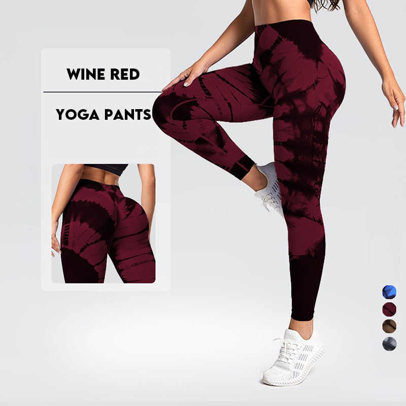 New Tie-Dye Seamless Yoga Leggings, Breathable High Waist
