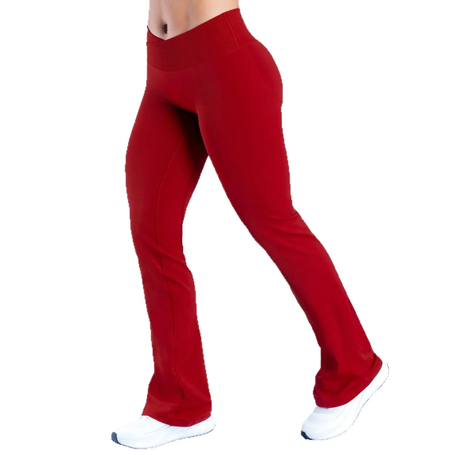 Seamless Sports Leggings Fashion Yoga Flared Pants Waist Cross Gym Clothes Fitness Wide-leg Trousers