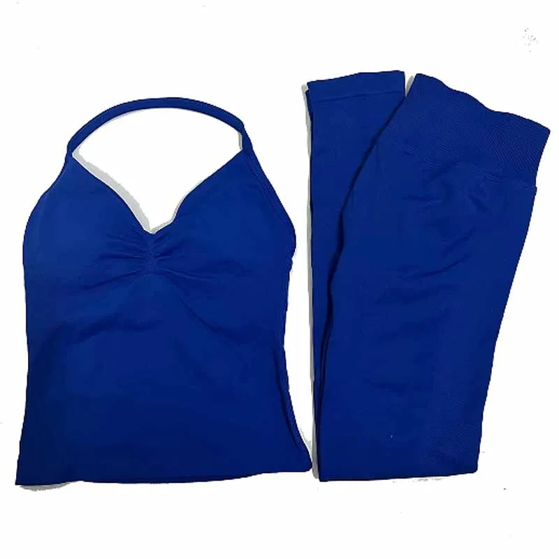 2Pcs Gym Set, Yoga Set Seamless High Impacts Leggings, Sports Bra Top Workout Outfit Fitness Activewear Running Training Clothes