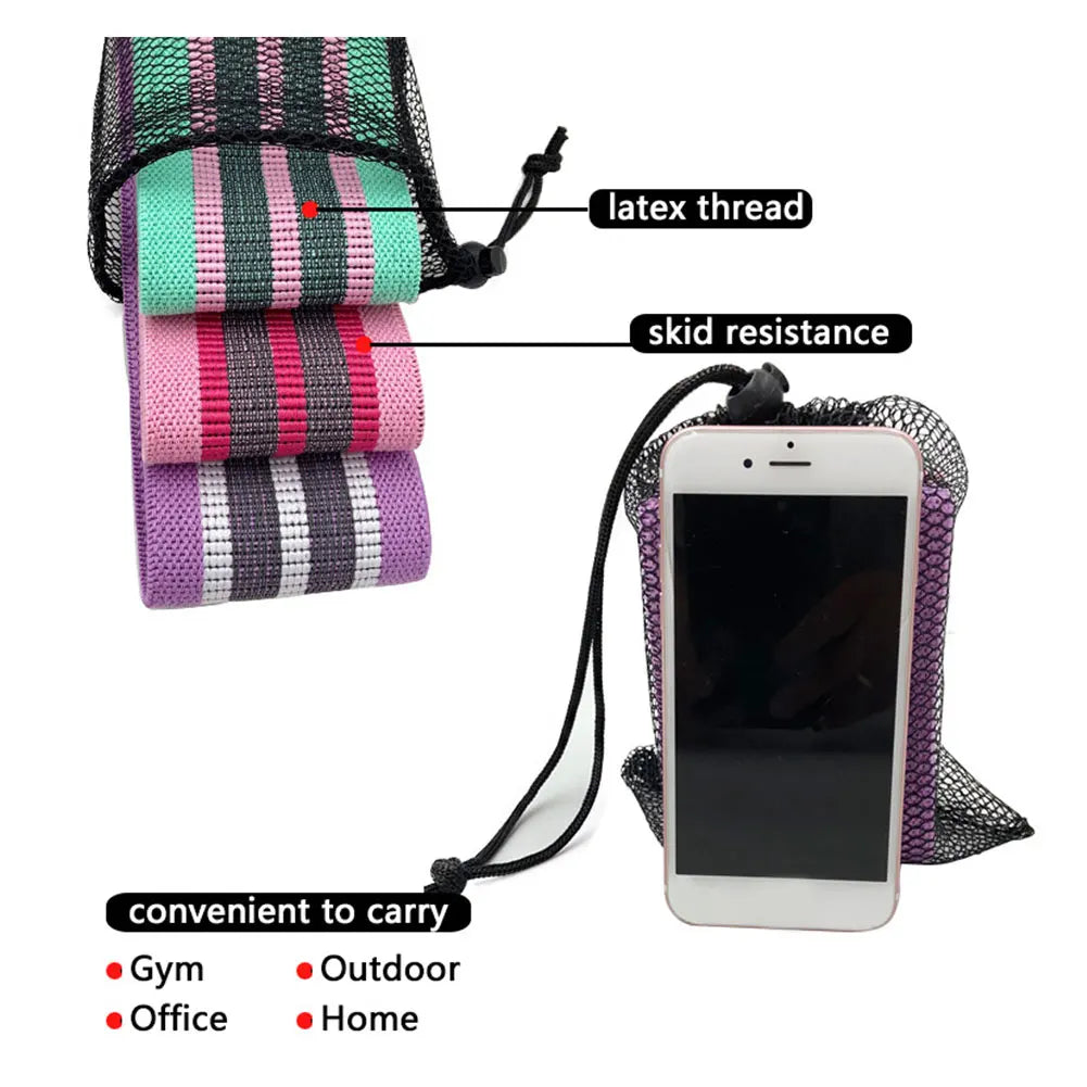 3Pcs Resistance Bands, Elastic Bands for Women & Men Home Gym Fitness Yoga Pilates