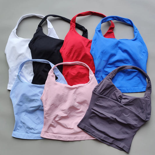 Impact Halter Top Gym Vest Woman Backless Tank Tops Push Up Sport Bras Running Vest Workout Tops Activewear Yoga Clothing
