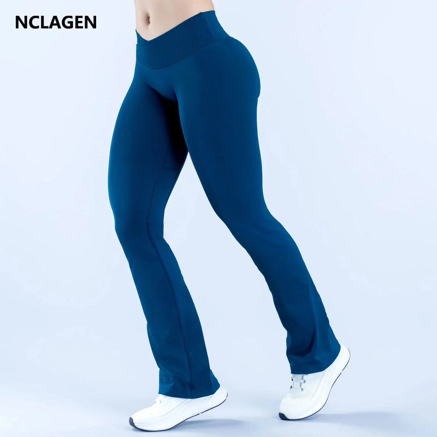 Seamless Sports Leggings Fashion Yoga Flared Pants Waist Cross Gym Clothes Fitness Wide-leg Trousers