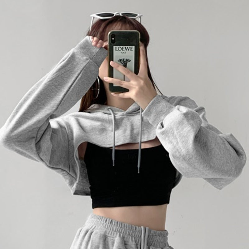 Crop top workout discount hoodie