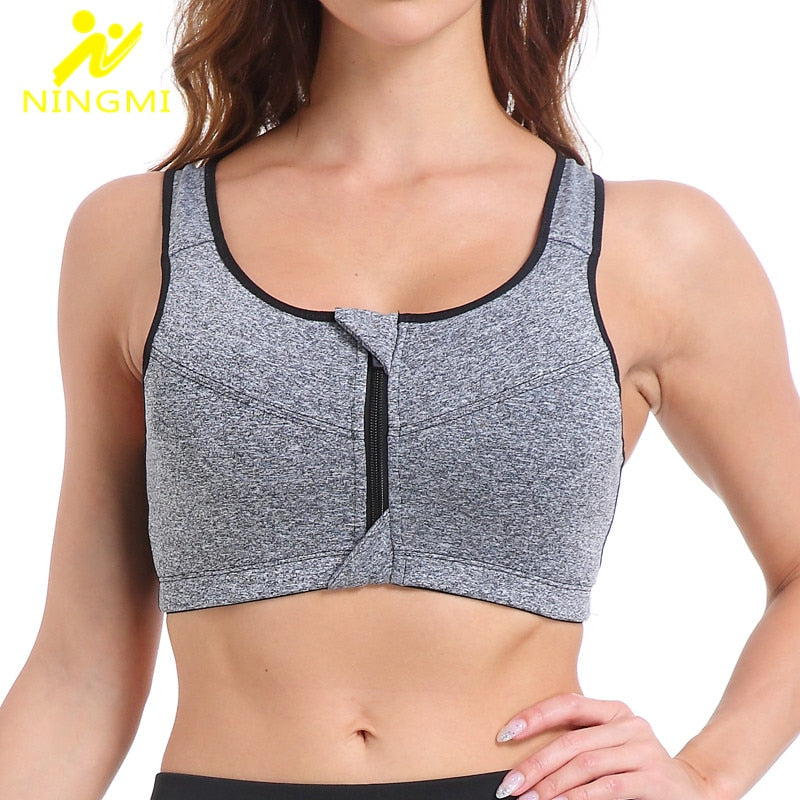 Sports Bra W` Zipper, High Impact Vest Active Wear